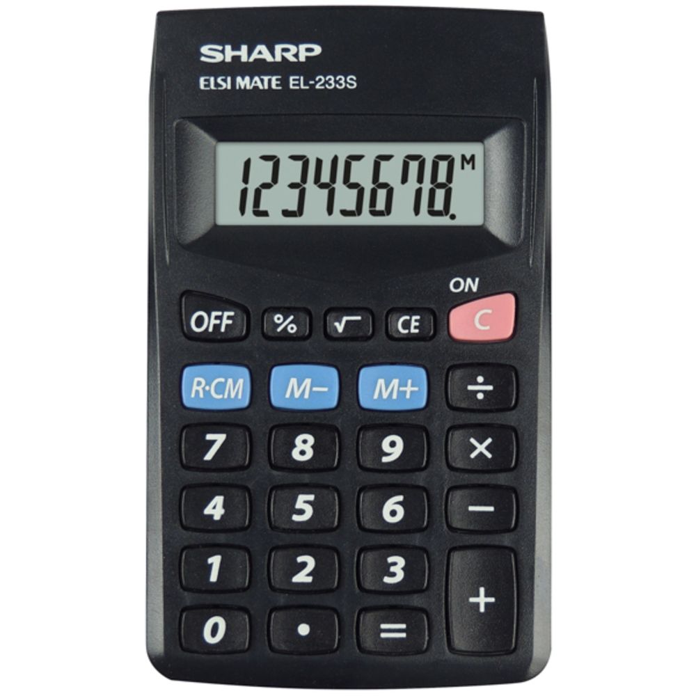 Calculator de buzunar, 8 digits, 103 x 60 x 8 mm, SHARP EL-233SBBK - negru_1